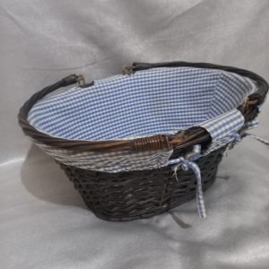 Dark Wicker Pinic Basket with Liner